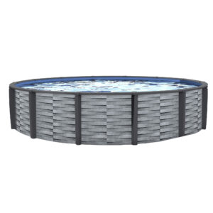 Blue Wave Affinity 24-ft Round 52-in Deep 7-in Top Rail Resin Swimming Pool Package