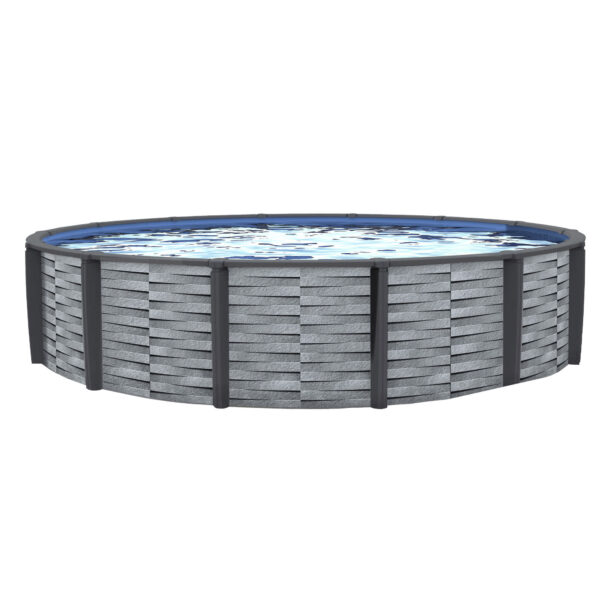 Blue Wave Affinity 24-ft Round 52-in Deep 7-in Top Rail Resin Swimming Pool Package