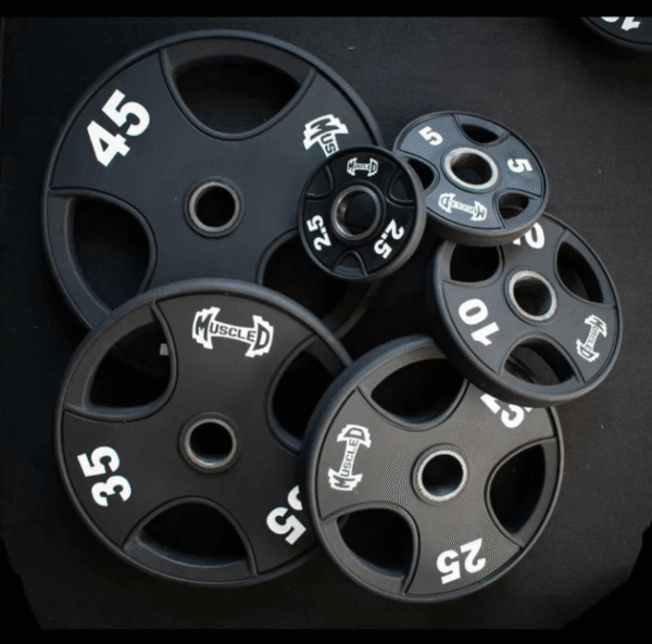 Hard Chrome Olympic Bar and Olympic Urethane Weight Plate Sets - Image 6